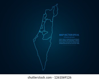 Map of israel,Abstract mash line and point scales on dark background for your web site design map logo, app, ui,Travel. Vector illustration eps 10.