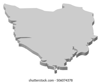 Map - Istria (Croatia) - 3D-Illustration
