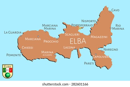 Map of Italian isle of Elba