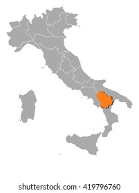 Map - Italy, Basilicata