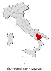 Map - Italy, Basilicata
