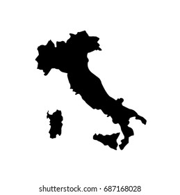 Map Italy Black White Stock Vector (Royalty Free) 687168028 | Shutterstock