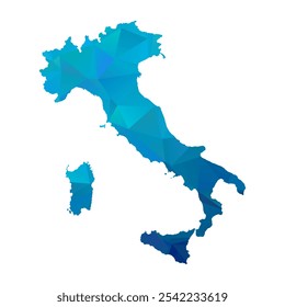 Map of Italy - Blue Polygonal Design For Your. Vector illustration eps 10.