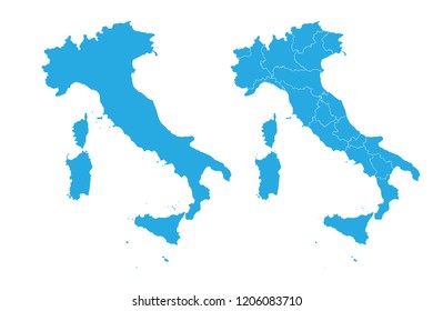Map - Italy Couple Set , Map of Italy,Vector illustration eps 10.