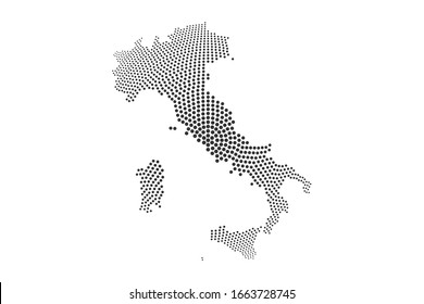 Map of Italy. Dotted style abstract map of Italia isolated on white background.