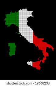 map of Italy flag vector illustration