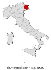 Map - Italy, Friuli-Venezia Giulia