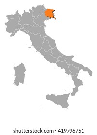 Map - Italy, Friuli-Venezia Giulia