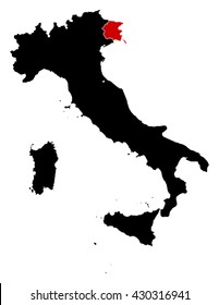 Map - Italy, Friuli-Venezia Giulia