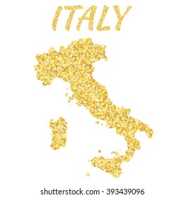 Map of Italy in golden