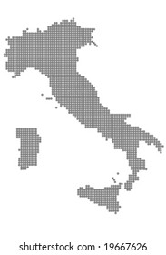 map of italy grey balls vector illustration