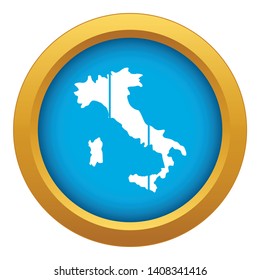 Map of Italy icon blue vector isolated on white background for any design