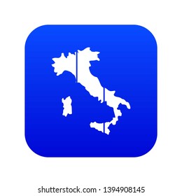 Map of Italy icon digital blue for any design isolated on white vector illustration