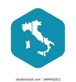 Map of Italy icon. Simple illustration of map of Italy vector icon for web