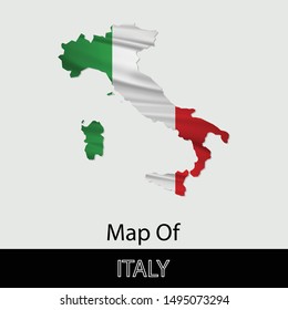 Map of Italy, isolated on gray background. Vector illustration