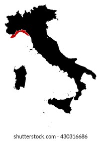 Map - Italy, Liguria
