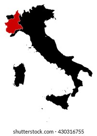 Map - Italy, Piemont