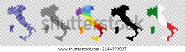 Map Italy set in vector\
format