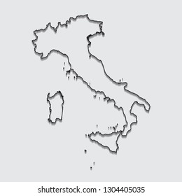 Map of Italy with shadow on gray background.eps10 