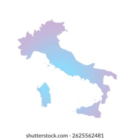 Map of Italy, sign silhouette. World Map Globe. Vector Illustration isolated on white background. Europe continent.