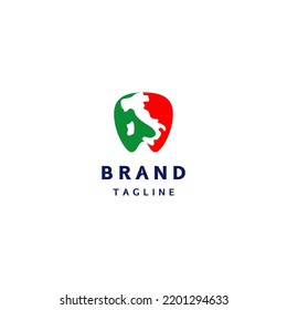 Map of Italy in a Teeth Icon Logo Design