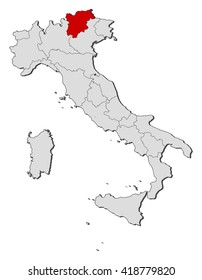 Map - Italy, Trentino-Alto Adige/Suedtirol