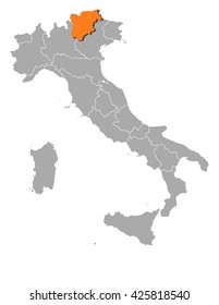 Map - Italy, Trentino-Alto Adige/Suedtirol