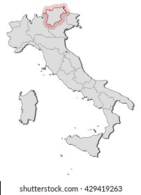 Map - Italy, Trentino-Alto Adige/Suedtirol