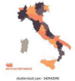 Map Of Italy From Triangles - Vector Illustration - Infographic Element