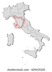 Map - Italy, Tuscany