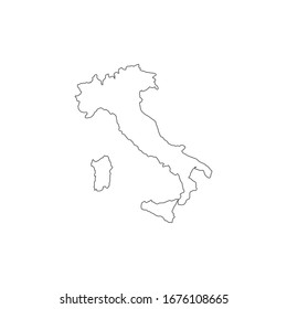 mapa de Italia . Ilustración plana del vector