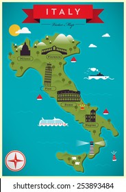 Map Of Italy Vector Illustration