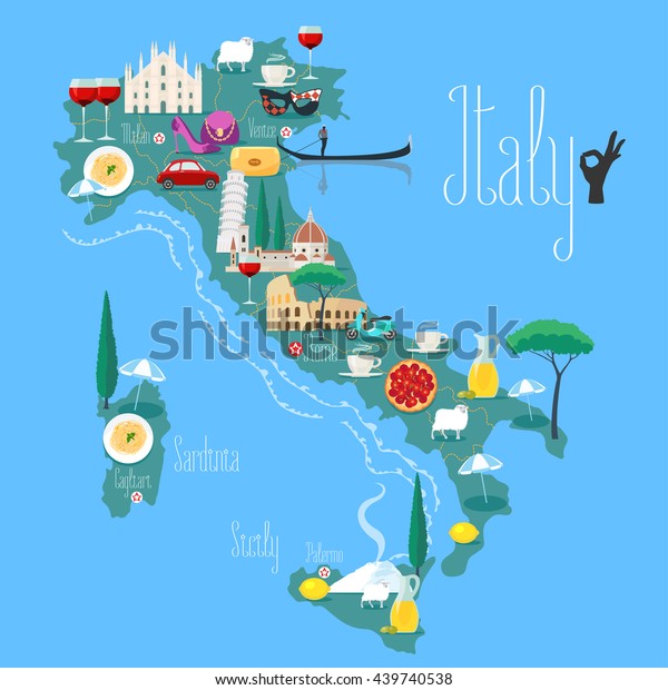 Carte De L Italie Illustration Vectorielle Creation Image Vectorielle De Stock Libre De Droits