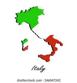 Map of Italy  for your design, concept Illustration.