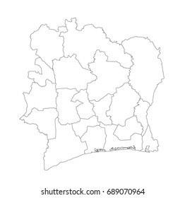 map of Ivory Coast