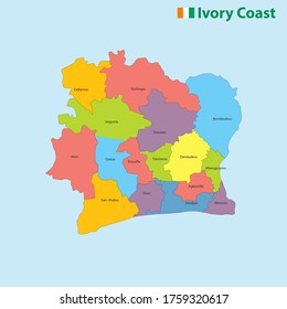 Map of Ivory Coast and 3d map