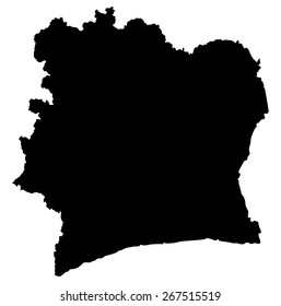 Map of Ivory Coast. Africa