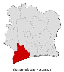 Map - Ivory Coast, Bas-Sassandra