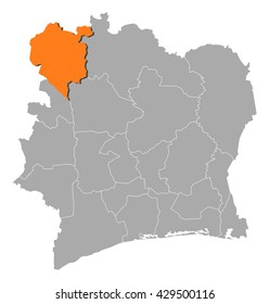 Map - Ivory Coast, Denguele