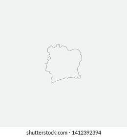 Map of Ivory Coast graphic element Illustration template