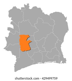 Map - Ivory Coast, Haut-Sassandra
