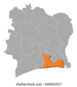 Map - Ivory Coast, Lagunes