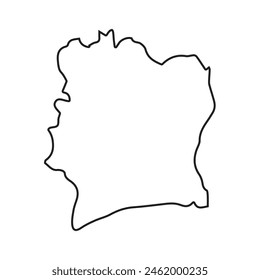 map of Ivory Coast line icon. Illustration vector graphic of map of Ivory Coast.