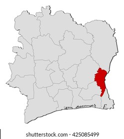 Map - Ivory Coast, Moyen-Comoe