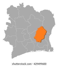 Map - Ivory Coast, N'zi-Comoe