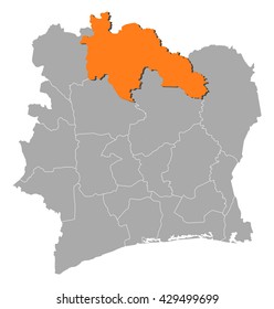 Map - Ivory Coast, Savanes