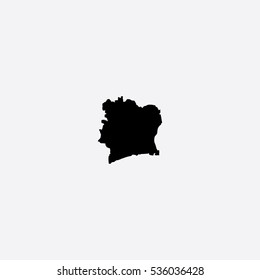 Map of Ivory Coast Vector Illustration