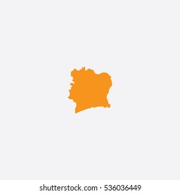 Map of Ivory Coast Vector Illustration