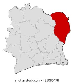 Map - Ivory Coast, Zanzan