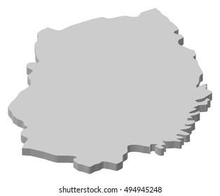 Map - Iwate (Japan) - 3D-Illustration